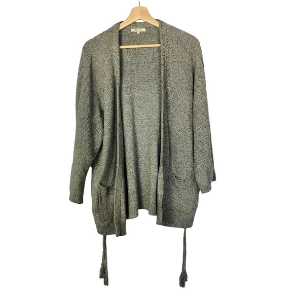 Madewell Gray Side Lace Cardigan Relaxed Fit Sweater S - Picture 4 of 7